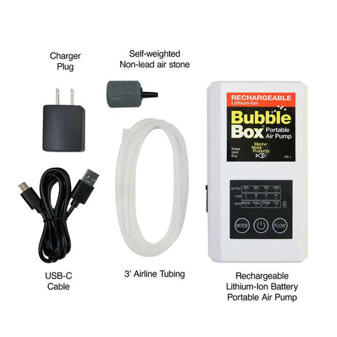 RB-1 Marine Metal Rechargeable Bubble Box Air Pump
